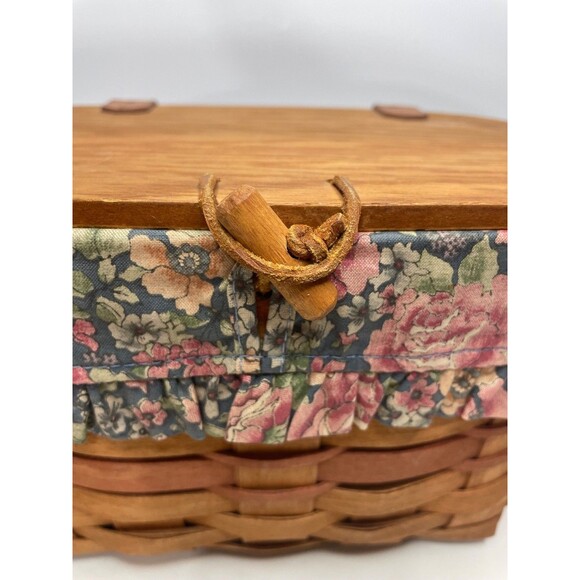 Longaberger 1991 Mothers Day LID Purse Basket / Floral Fabric Liner (Retired) - Picture 2 of 13